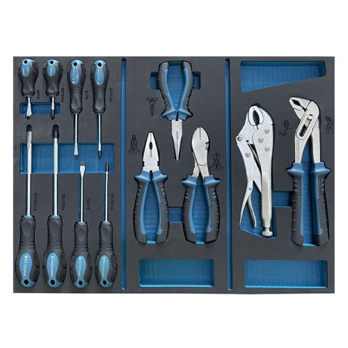 BORMANN Pro 6-priečinkový skrinkový vozík s kolieskami a bočnými dverami a 120 nástrojmi CR-V (BWR7600SET)