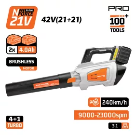   NAKAYAMA PRO akumulátorový fúkač lístia 42 V, bezuhlíkový motor, 240 km/h, 2×4 Ah (EC1719X44)