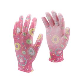   FLO POLYESTEROVÉ ZÁHRADNÉ RUKAVICE 8" KVETY (FL-74126)