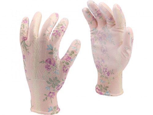 FLO POLYESTEROVÉ ZÁHRADNÉ RUKAVICE 8" KVETY (FL-74128)
