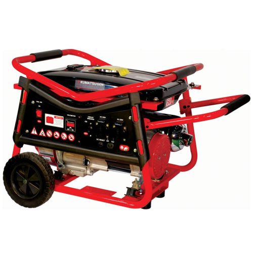 KUMATSUGEN Benzínový generátor 3,5 KVA s AVR a kolesami, 7,5HP (GB3700P)