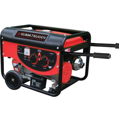 KUMATSUGEN Benzínový generátor 7,5 KVA (13HP) s AVR, elektrickým štartérom, batériou, kolesami, 85 kg (GB6500M)