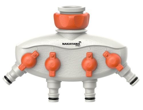NAKAYAMA PRO Štvorcestný uzatvárateľný rozdeľovač vody  (GH9055)