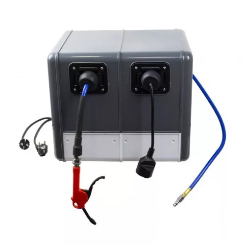 KROFtools kombinovaná sada pneumatickej hadice, vzduchového a elektrického káblového navijaka (2075)