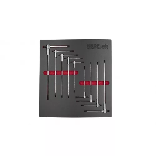 KROFtools Sada posuvných T-kľúčov Torx T10 – T50, 9 dielov, penová vložka (234800)