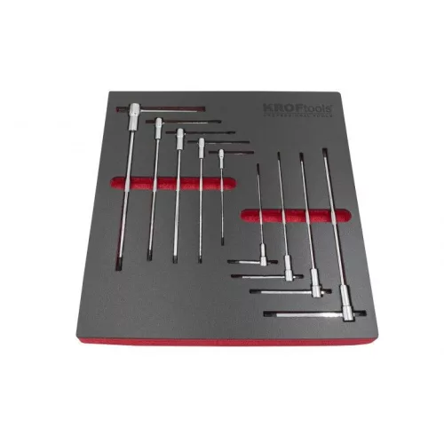 KROFtools Sada posuvných T-kľúčov Torx T10 – T50, 9 dielov, penová vložka (234800)