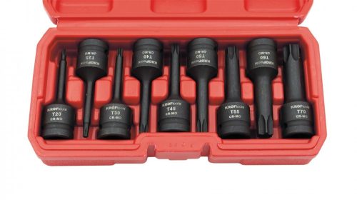 KROFtools sada rázových (gola) hlavíc TORX T20-T70 9 ks 1/2"uchytenie (6098)