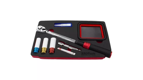 KROFtools Profi súprava momentového kľúča s príslušenstvom, 8 dielov, 1/2" 20–120 Nm (K-8367)