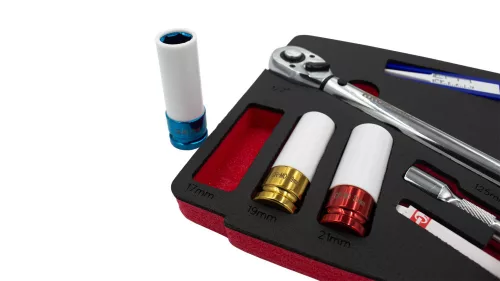 KROFtools Profi súprava momentového kľúča s príslušenstvom, 8 dielov, 1/2" 20–120 Nm (K-8367)