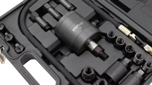 KROFtools pneumatická sada na demontáž trysiek vstrekovačov, 20 adaptérov