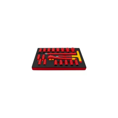 KROFtools izolovaná skrinka s elektrikárskym náradím VDE – 6 modulov, čierna (8498PRE)
