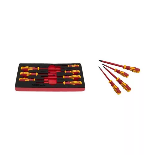 KROFtools izolovaná skrinka s elektrikárskym náradím VDE – 6 modulov, čierna (8498PRE)