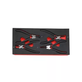   KROFtools sada klieští na poistné krúžky, 4 ks, vložka do vozíka (K-8513)
