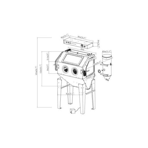 KROFtools pieskovacia kabína, 350 l (9770)