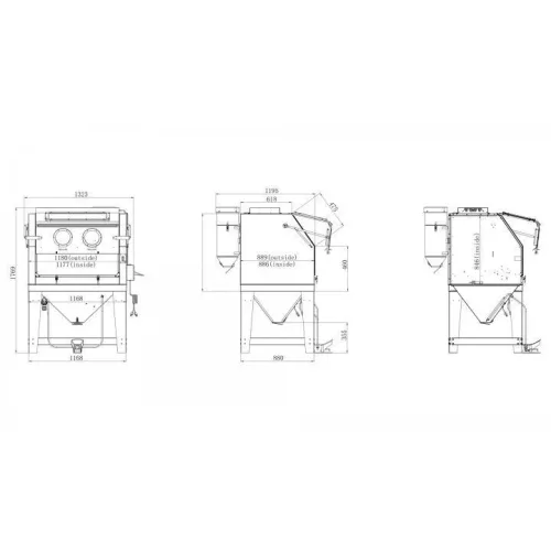 KROFtools pieskovacia kabína 990 l (9771)