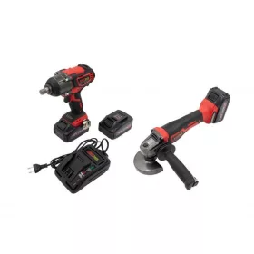   KROFtools akumulátorový rázový uťahovač 1/2", 400 Nm a uhlová brúska 18 V, 115 mm, 4 Ah akumulátor s nabíjačkou