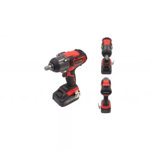 KROFtools akumulátorový rázový uťahovač 1/2", 400 Nm a uhlová brúska 18 V, 115 mm, 4 Ah akumulátor s nabíjačkou