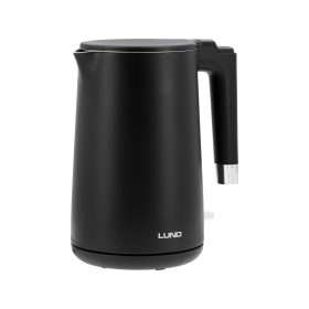   LUND Rýchlovarná kanvica LUND GRF 1,5 l – čierna, nerezová, s dvojitou stenou (68206)