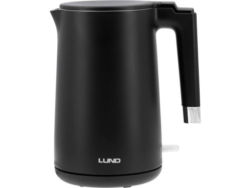 LUND Rýchlovarná kanvica LUND GRF 1,5 l – čierna, nerezová, s dvojitou stenou (68206)