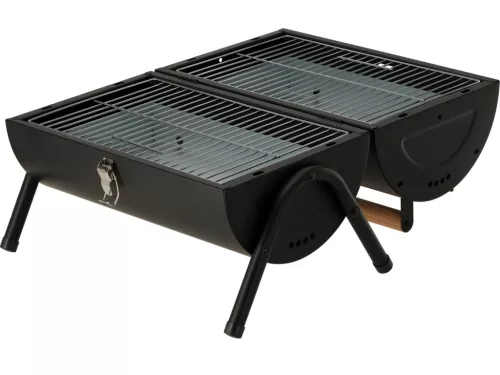 LUND Prenosný gril na drevené uhlie s 2 roštmi, grilovacia plocha 34 × 21 cm (99929)