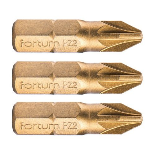 FORTUM Bit krížový PZ1x25mm, 3ks, S2, TiN (4741371)