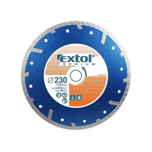 EXTOL PREMIUM Kotúč rezný diamantový Turbo plus, 230mm, suché a mokré rezanie (8803035)