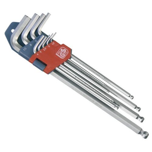EXTOL PREMIUM Kľúče imbusové s guľôčkou predĺžené Cr-V, 9-dielna sada, 1,5-10mm (8819312)