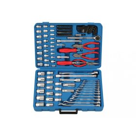   Genius Tools Sada kľúčov s vraní hlavou, bitov, hviezdicových vidlíc a imbusových kľúčov, klieští a príslušenstva, 1/4" - 3/8" - 1/2", 125 kusov (AC-234125)