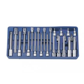   Genius Tools Sada bitov T-torx v nástrčnom puzdre, 3/8" a 1/2", 24 kusov (BS3424T)