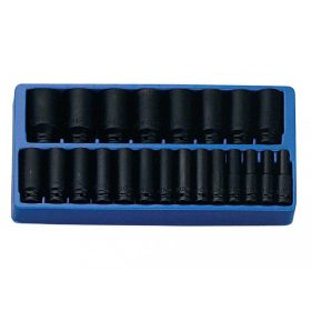   Genius Tools Sady pneumatických kľúčov, palcové, dlhé, 1/2", 22 kusov (DI-422S)
