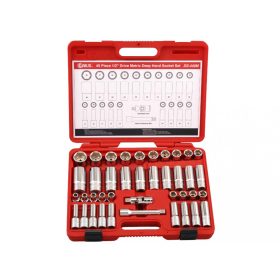   Genius Tools Súprava vraních hlavičiek, metrická, dlhá a štandardná, 1/2", 40 kusov (DS-440M)