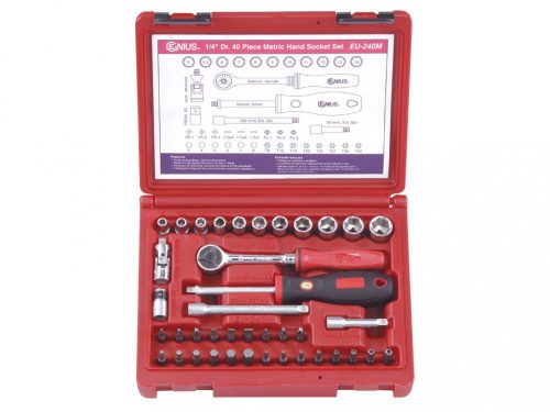 Genius Tools Sada vrtákov a bitov, metrická 1/4", 40 kusov (EU-240M)