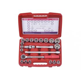   Genius Tools Súprava vraních hláv, metrická, 1/2", 22 kusov (EU-422M)