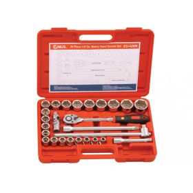   Genius Tools Súprava vraních hláv, metrická, 1/2", 26 kusov (EU-426M)