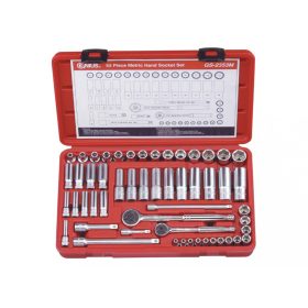   Genius Tools Súprava vraních hlavíc, metrická, dlhá a štandardná, 1/4" a 3/8", 53 kusov (GS-2353M)