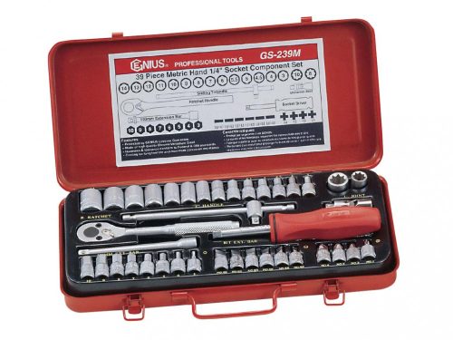 Genius Tools Súprava skrutkovačov s hlavou vrany + skrutkovače, 5 hláv, metrické, 1/4", 39 kusov (GS-239M)