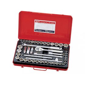   Genius Tools Súprava vraních hláv, metrická a palcová, 1/2", 46 kusov (GS-446MS)