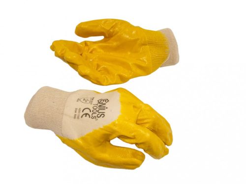 NMSafety Nitrilové bavlnené rukavice (EN 3111), žlté, XXL (NBR1260-YD)