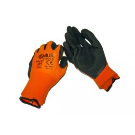   NMSafety Rukavice z nylonu s penovým latexom na dlani (EN 2131), oranžovo-čierne, XXL (NM1350F-OR-BLX)