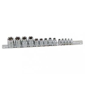   Genius Tools Sada vraních hlavičiek, E-torx, 1/4", 3/8", 1/2", 14 kusov (TX-23414)