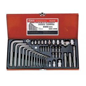   Genius Tools Súprava torx, typ E+T 1/4", 3/8", 1/2", 40 kusov (TX-23440)