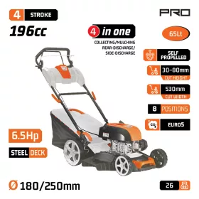  NAKAYAMA PRO Samohybná benzínová kosačka 196 cm³, záber 53 cm, 60 l zberný kôš (PM5530)