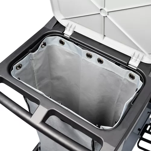 SPRiNTUS PuriX PRO uzamykateľný upratovací vozík s držiakom vreca 120 l, vedrami a dvojitým mopovým lisom, Made in Germany