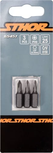 STHOR SKRUTKOVACIE Bity 1/4 25MM PH0 3 KS (65451)