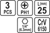 STHOR BROTY SKRUTKOVACIE 1/4 25MM PH1 3KS (65452)