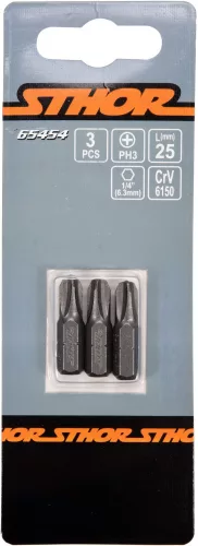 STHOR SKRUTKOVACIE BITY 1/4 25 MM PH3 3 KS (65454)