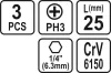 STHOR SKRUTKOVACIE BITY 1/4 25 MM PH3 3 KS (65454)