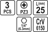 STHOR SKRUTKOVACIE Bity 1/4 25MM PZ3 3 KS (65472)