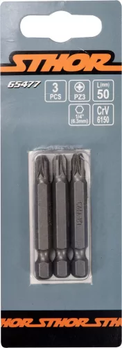 STHOR SKRUTKOVACIE BITY 1/4 50 MM PZ3 3 KS (65477)