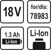 STHOR Batéria 18V LI-ION 1,3 Ah pre TO-78983 (78987)